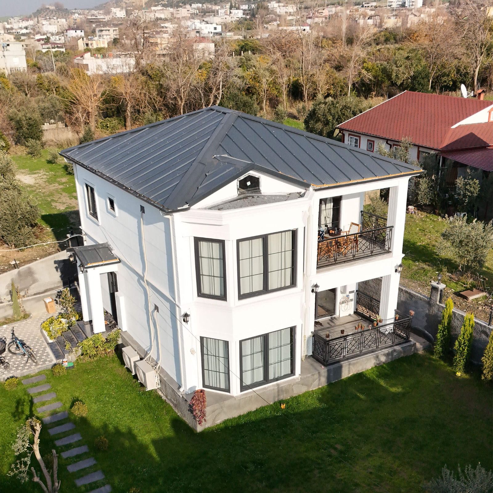 Yaşamtaş Prefabrik prefabrik villa projesi — havadan görünüm